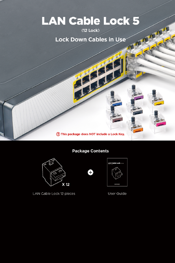 SmartKeeper LAN Cable Locks with Key | Essential – Secure Network Cable Lock Set - Image 4